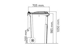 Contenedor de residuos 005240 - Vista lateral